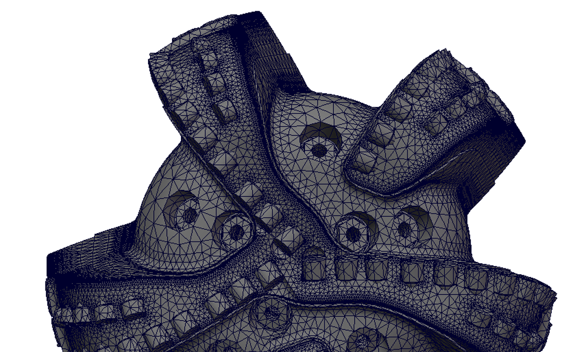 PDC bit mesh analysis